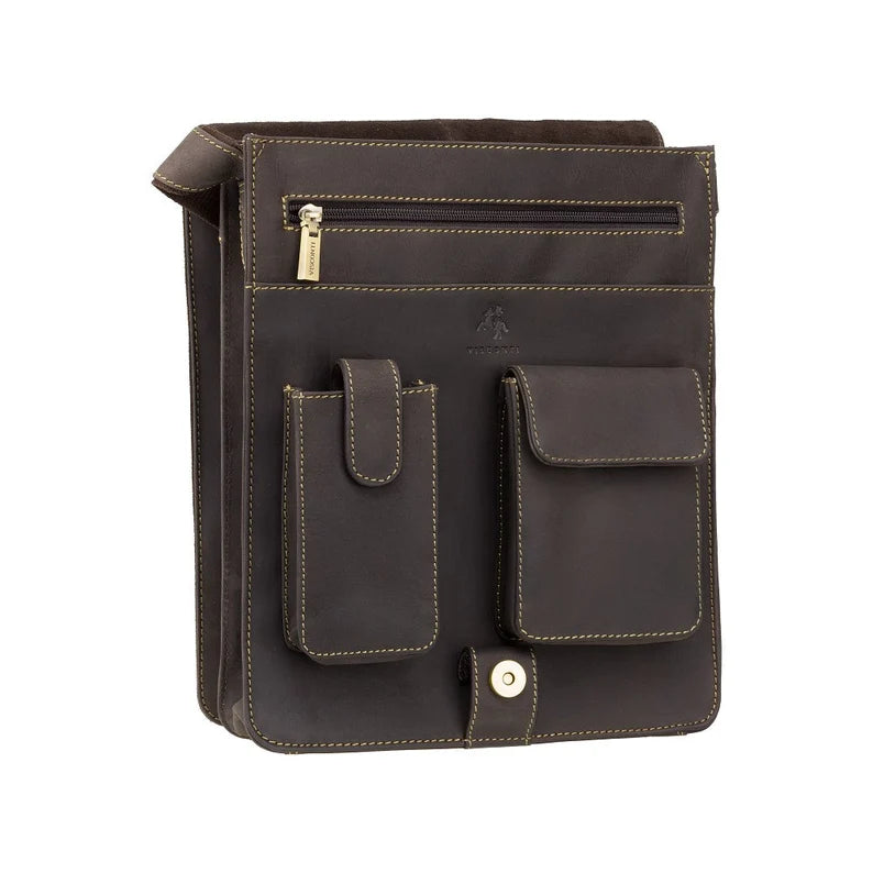The Heritage Portrait Reporter Bag – Distressed Oiled Brown Leather