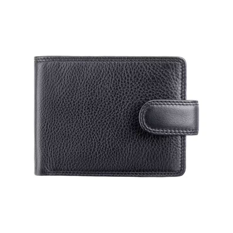 The "Strand" Heritage Wallet – Onyx Black Leather with RFID Protection