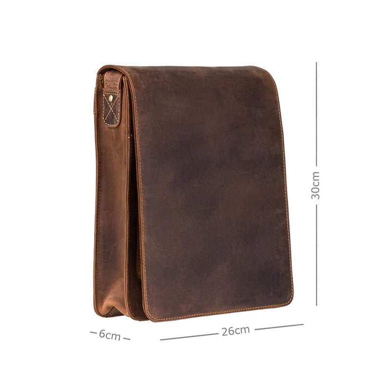 The "Explorer" Portrait Messenger – Oiled Tan Heritage Leather