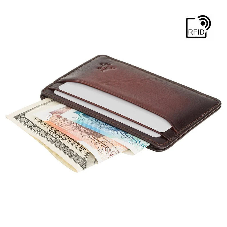 The "Atelier Evan" Card Holder – Burnished Tan Heritage Leather