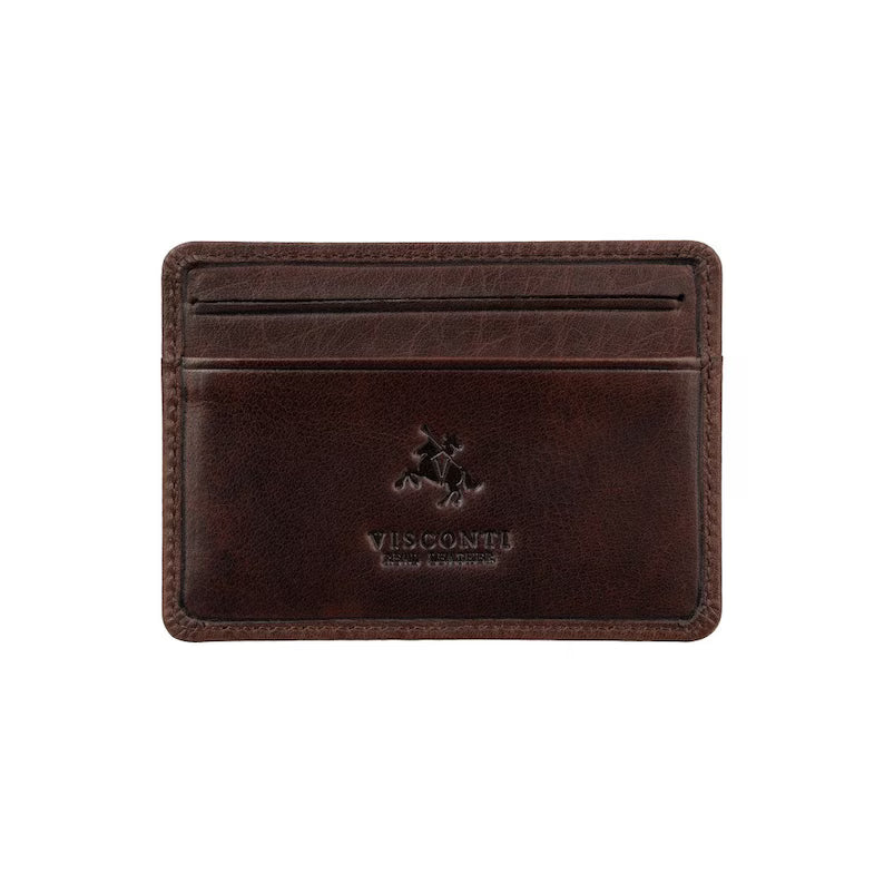The "Reese" Ultra-Slim Card Holder – Heritage Brown Leather