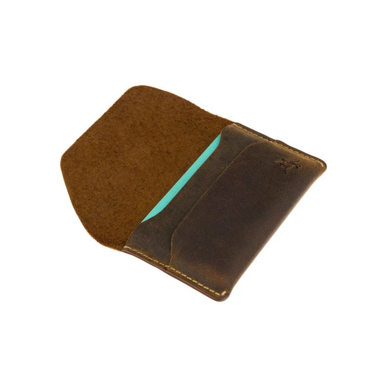 The "Akira" Micro-Wallet – Oiled Tan Heritage Leather