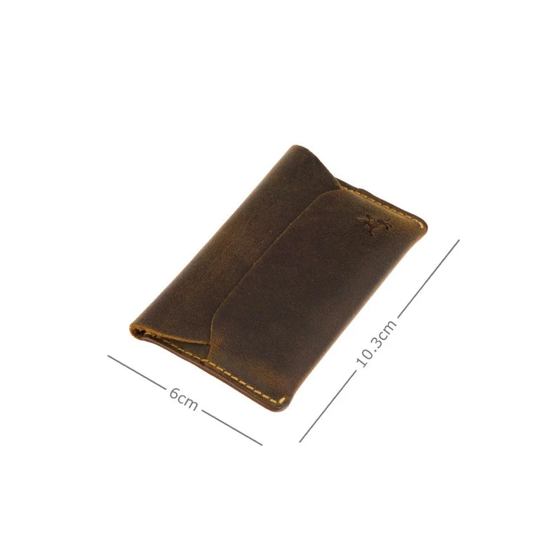 The "Akira" Micro-Wallet – Oiled Tan Heritage Leather