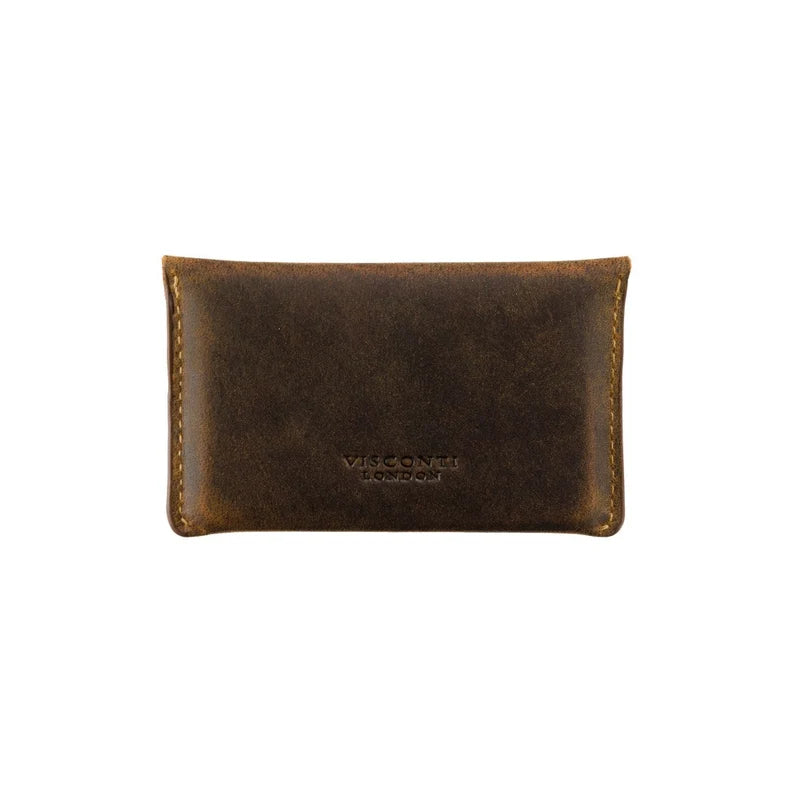 The "Akira" Micro-Wallet – Oiled Tan Heritage Leather