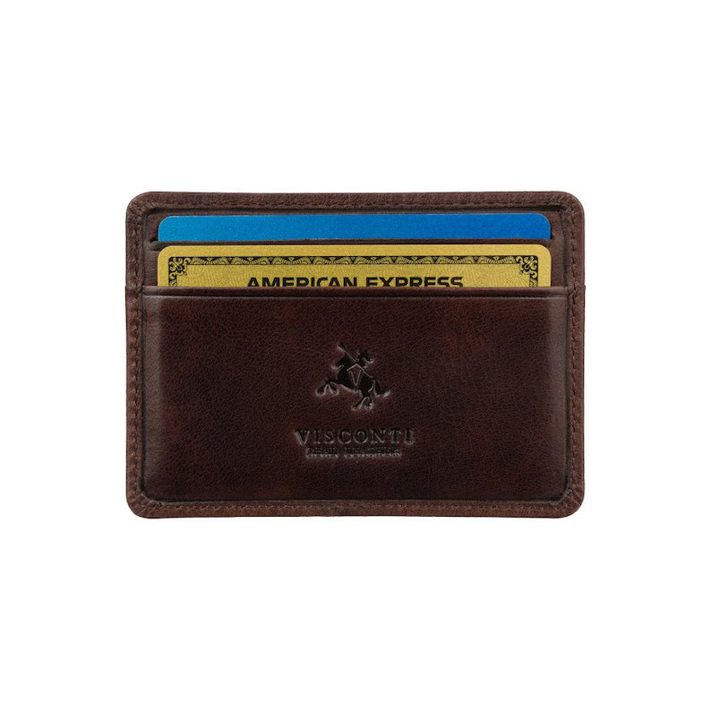 The "Reese" Ultra-Slim Card Holder – Heritage Brown Leather