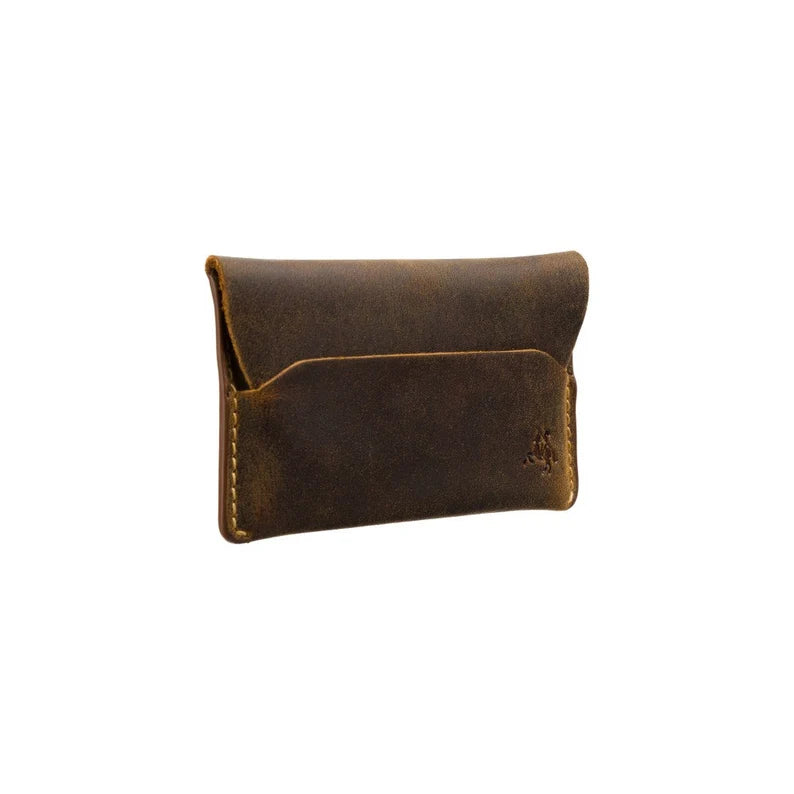 The "Akira" Micro-Wallet – Oiled Tan Heritage Leather