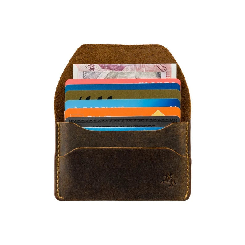 The "Akira" Micro-Wallet – Oiled Tan Heritage Leather