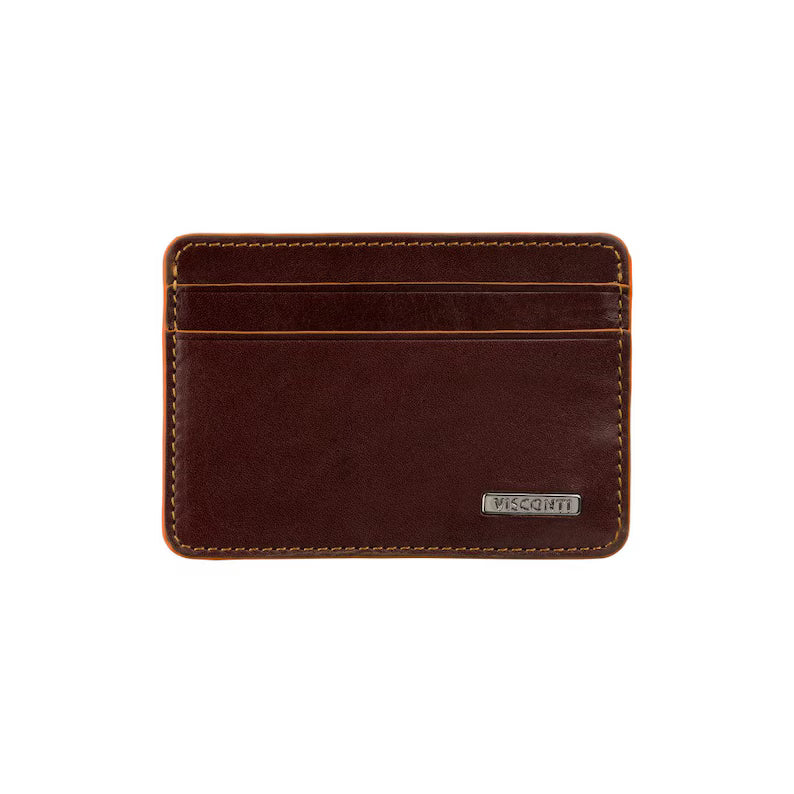 The "Trento" Artisan Card Holder – Full-Grain Sunrise Brown