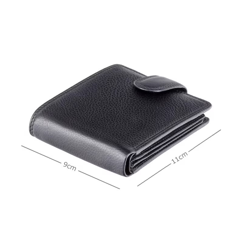 The "Strand" Heritage Wallet – Onyx Black Leather with RFID Protection